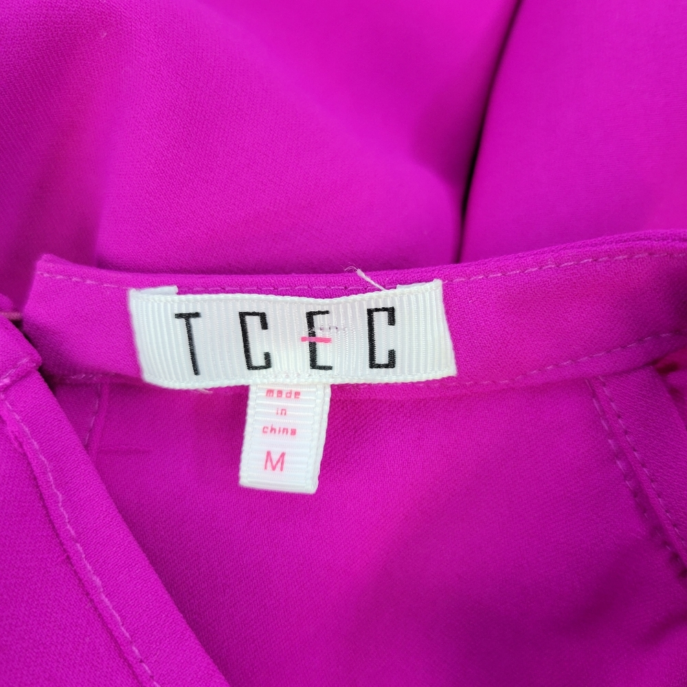 TCEC Magenta Ruffled Cold-Shoulder Mini Dress - Picture 2 of 14